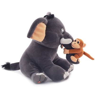 Elephant With Monkey - 2 Sizes