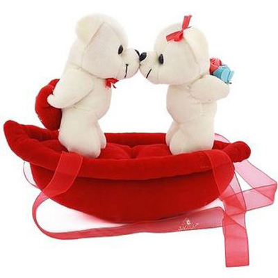 Kissing Teddy On Boat